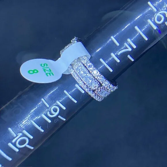 925 Solid Sterling Silver Farmhouse 3 Band Set Size 8 - Picture 5 of 5